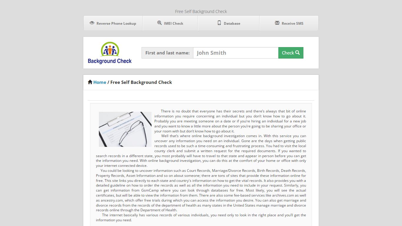 Free Self Background Check - gsmchecker.com